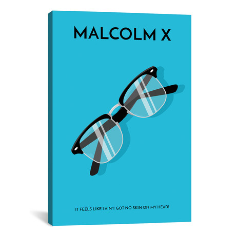 Malcolm X // Minimalist Poster (26"W x 18"H x 0.75"D)