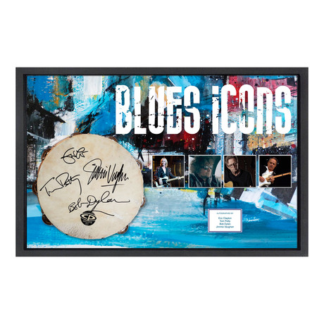 Framed + Autographed Tambourine Collage // Blues Icons