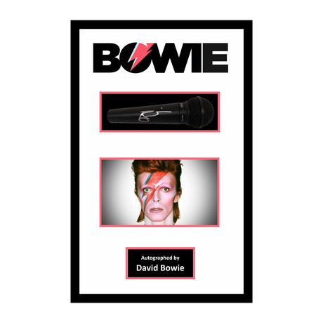 Signed + Framed Microphone Collage // David Bowie