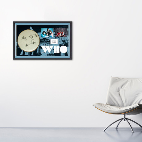 Framed + Autographed Drumhead Collage // The Who