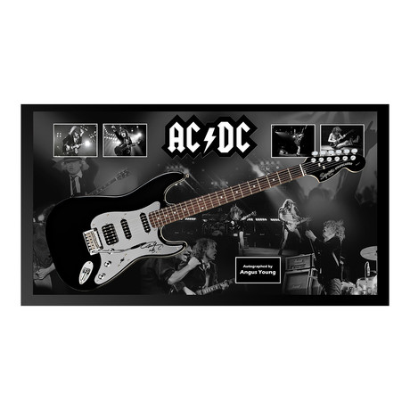 Framed + Autographed Guitar // Angus Young