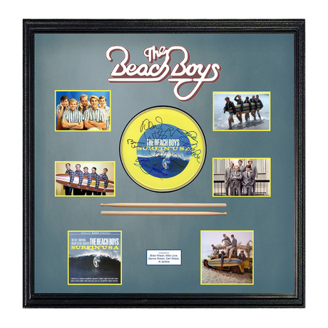 Signed + Framed Drumhead Collage // The Beach Boys