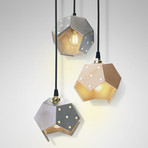 Modular Magnetic Pendant Lamp // Concrete + Wood (Duo)