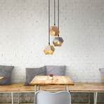 Modular Magnetic Pendant Lamp // Concrete + Wood (Duo)