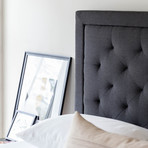 Rectangle Diamond Tufted Upholstered Headboard // Charcoal (Twin/Twin XL)