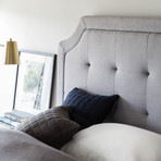 Rectangle Diamond Tufted Upholstered Headboard // Stone (Twin/Twin XL)