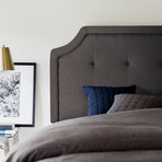 Scooped Square Tufted Upholstered Headboard // Charcoal (Twin/Twin XL)