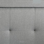 Scooped Square Tufted Upholstered Headboard // Stone (Twin/Twin XL)