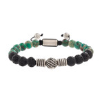 Beaded Adjustable Bracelet // Chrysocolla