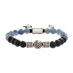Beaded Adjustable Bracelet // Blue Chalcedony