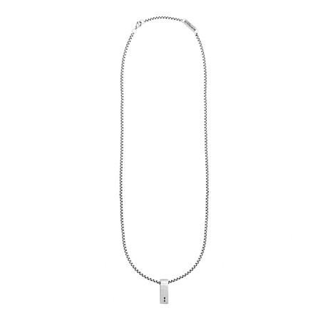 Box Bar Pendant On Box Chain Necklace