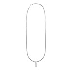 Box Bar Pendant On Box Chain Necklace