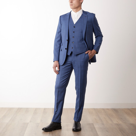 Bella Vita // Slim Fit Suit // Medium Blue Check (US: 36S)