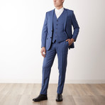 Bella Vita // Slim Fit Suit // Medium Blue Check (US: 40L)
