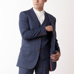 Bella Vita // Slim Fit Suit // Blue Sharkskin Box (US: 36S)