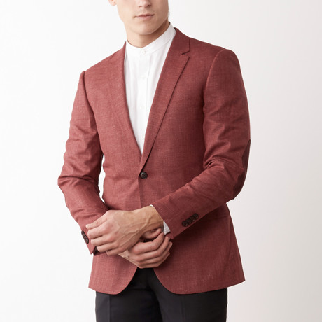 Slim Fit Textured Suit // Burgundy (US: 36S)