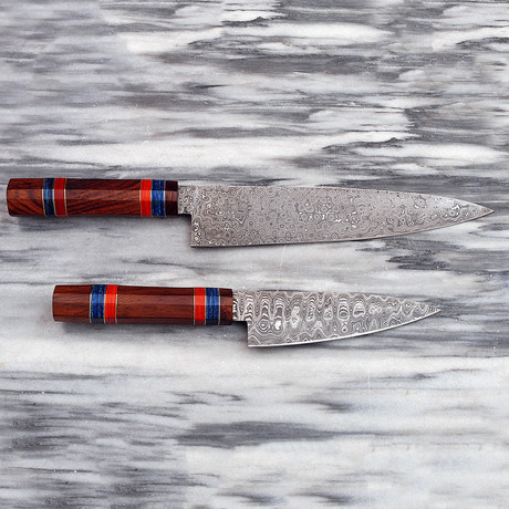Damascus Chef Knife Set // FRB-301141
