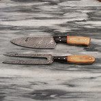 Damascus Carving Knife Set // 2 Piece Set
