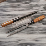 Damascus Carving Knife Set // 2 Piece Set