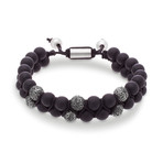 Double Row Beaded Bracelet // Black Onyx