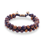 Double Row Beaded Bracelet // Tiger's Eye