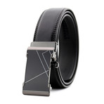 Hoffman Automatic Adjustable Leather Belt // Black + Black