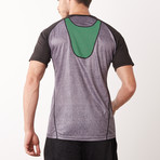 Tri-Colored Short Sleeve T-Shirt // Gray + Brown (XS)