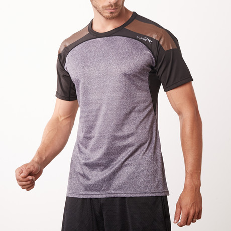 Tri-Colored Short Sleeve T-Shirt // Gray + Brown (XS)