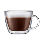 Bistro Café Latte Double Wall Glass Mug // Set of 2