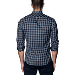 Long Sleeve Shirt // Brown + Blue Multi Check (XL)