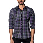 Long Sleeve Shirt // Purple + Black Multi Check (M)