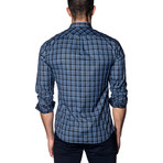 Long Sleeve Shirt // Navy + Blue Multi Check (XL)