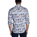 Chris Long Sleeve Shirt // White + Multicolor Floral (L)