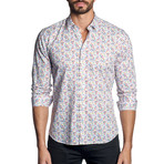 Long Sleeve Shirt // White Multi Print (M)