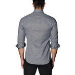 Long Sleeve Shirt // White Black Houndstooth (XL)