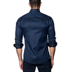 Long Sleeve Shirt // Navy Pin Point (L)