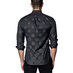 Long Sleeve Shirt // Black Graduated Polka Dot (3XL)