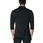 Long Sleeve Knit Polo // Black (XL)