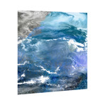 Glistening Tide B // Frameless Free Floating Tempered Glass Panel