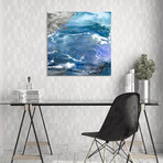 Glistening Tide B // Frameless Free Floating Tempered Glass Panel