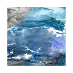 Glistening Tide B // Frameless Free Floating Tempered Glass Panel