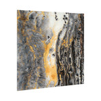 Bands of Gold B // Frameless Free Floating Tempered Glass Panel