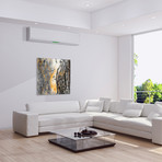 Bands of Gold B // Frameless Free Floating Tempered Glass Panel