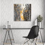 Bands of Gold B // Frameless Free Floating Tempered Glass Panel