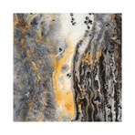 Bands of Gold B // Frameless Free Floating Tempered Glass Panel