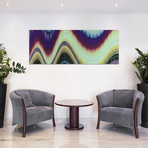 Rumba Abstract 3 // Frameless Free Floating Tempered Glass Panel