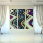 Rumba Abstract 3 // Frameless Free Floating Tempered Glass Panel