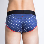 Skull Ditsy Brief // Tiny Skull 4th of July (M)