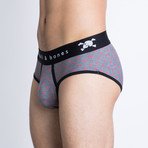 Signature Skull Brief // Heather Gray Tiny Skull (XL)