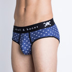 Signature Skull Brief // Navy Tiny Skull (M)